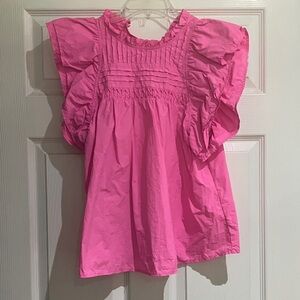 Vibrant pink smocked top